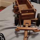 Vintage Wooden Pull Toy Wagon Cart With Handle And Chain Age 1-7 Years
