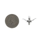 Sterling Silver Charm  Longhorn Charm  Antiqued Steer Head   925 Silver  Western