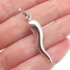 800 Silver Vintage Italian Horn Cornicello Charm Pendant