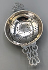 Vintage Sterling Silver Over The Cup Tea Strainer 4 3 8   English Sterling Mark