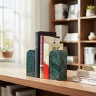 Marble Bookends 7 Lb Green Polished Stone Pair Heavy Duty Shelf Decor