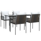Patio Dining Set With Cushions Outdoor Furniture Poly Rattan And Steel Vidaxl