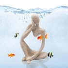 Sandstone Fish Tank Decor - Small Aquarium Decorations - Thinker Statue