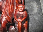 Chinese Boxwood Art Carving Antique Statue Figure C1900 Eyes Teeth