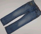 Rock Revival Jeans Terrell Slim Straight Jeans Embellished Denim Worn Flaw 