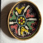 20thc Huichol Xukuri Bowl Handmade Gourd Seed Bead Bees Wax Mexico Artisanal