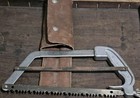 Vtg Wyoming Saw Back Packers Hunters Saw Leather Scabbard 2 Blades Belt Loop