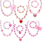  Kids Jewelry  6 Sets Toddler Beaded Necklaces And Bracelets Jewelry For Red