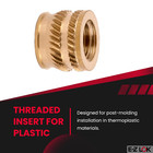 Threaded Insert For Plastic Tapered Single Vane Brass Thread Inserts 1 4-20 Pack