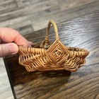 Mini Vintage Primitive Woven Split Bottom Buttocks Egg Gathering Farm Basket