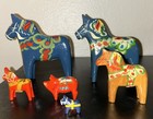 Lot Of 6 Swedish Dala Horses  Nils Olsson  5   h - 1 h With Labels
