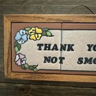 Thank You For Not Smoking Italy Redware Tiles Wood Frame Wall Decor Floral 13x5
