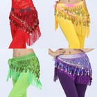 Women Belly Dance Sequin Tribal Tassel Hip Scarf Bellydance Triangle Hip Scarf