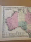 Johnson s 1864 Large Colored Map Of Australia