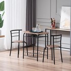 Dining Set Table And 2 Wood Chairs Glass Top Breakfast Dinette For Kitchen