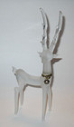 Vintage Silvestri Frosted Glass Christmas Reindeer 9 5    Figurine W  Brass Bell