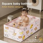Foldable Baby Bathtub With Cute Animal Print  Portable Infant Bath Tub    31 5x   