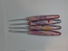 Handcrafted One Of A Kind   Set Of 4 Chrochet Hooks  Size 6 5 4 3 Hooks