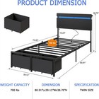 Twin Size Bed Frame With Storage Headboard Twin Platform Bedframe With Drawers