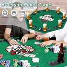 Raychee 48  Foldable 8-player Poker Table Top  Wood Texas Poker Table Topper Grn