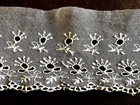 Antique Embroidered Ecru Net Lace Trim