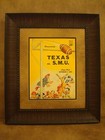 Vintage Smu Mustangs College Football Poster  Framed  smu Vs Texas  Nov  1961