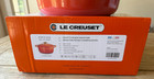 Le Creuset Signature Round Dutch Oven W  Crucible Knob Flamme Doree 4 5 Qt New
