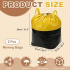 2pcs Extra Large Moving Bags 20 X 20 X 31 5  Storage Bags Yellow  