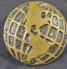Vintage Large Brass Buttons Globe Design  3  North   South America