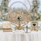 Heart Wedding Guest Book Alternative  Rustic Wooden Wedding Souvenirs With He   