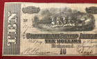 Confederate States Of America 10 Dollars Civil War Banknote 1864 Richmond Tb111