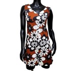 Vintage 60s 70s Aloha Hawaiian Mod Romper Dress Floral Daisy Gogo Playsuit Xs s