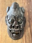 Large Antique Hand Carved Wood Asian Mask Great 
