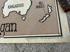 Rare 1987    the World According To Ronald Reagan    Satirical Printed Poster Map