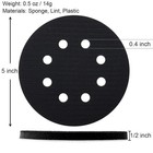 M-jump 2 Pack 5 Inch 8 Holes Sponge Cushion Buffer Orbital 5 Inch  Black 