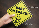 Baby On Board Signs For Cars - Reflective Magnet Sign For Bumper - 2 Pack  5 5   