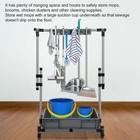 Rolling Cleaning Cart With Mop   Broom Organizer movable Floor-mounted Mop Ra   