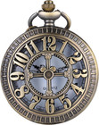 Vintage Steampunk Pocket Watch Antique Bronze Quartz Necklace 31  Chain