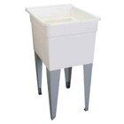 Mustee Laundry Tub Plastic Single White Basin Utility Sink Bowl 18 In  X 24 In 