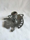 Antique Art Nouveau Wmf Jugendstil Candle Holder Silver Plated Rare Butterfly 
