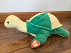New Vintage Ty Snap Turtle Plush Stuffed Pillow Pal Green Yellow