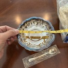 Vintage  Rogers Silver Plate Pedestal Candy Dish Footed Compote Bowl W Bag Spoon