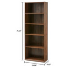 Mainstays 5 Shelf Bookshelf Canyon Walnut Adjustable Shelves Home Office