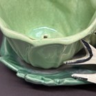 Vintage 1949 Mccoy Pottery Double Swallow Flower Pot Planter Green Mcm