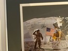 James Jim Irwin Apollo 15 Astronaut Signed Auto Flag Salute Nasa Litho Photo