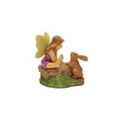 Mini Bunny Rabbit Fairy Girl Garden Decor Miniature Figurine Dollhouse Accessory