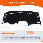 Keyoog Dashboard Cover Dash Mat For Jeep Renegade 2023-2015 Without Hud Black