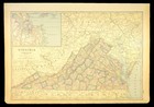 1920 Antique Virginia Map Counties Large Atlas Map Railroad Depot Towns No Fold