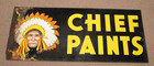 Vintage Chief Paints-fred s Tv Service Store Display Metal Sign 2- Sided-28 