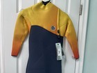 Rip Curl E-bomb 4 3mm Zip Free Wetsuit Youth Size 16 Orange Navy Surf Winter Sui
